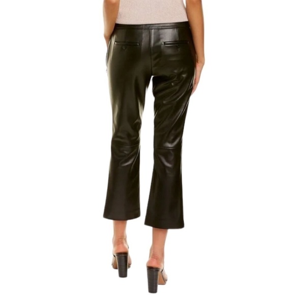 THEORY Bedford Faux Leather Kick Flare Pants - Picture 9 of 14
